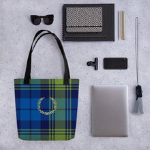 Load image into Gallery viewer, ROYAL BLUE TARTAN PLAID Tote bag