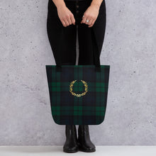 Load image into Gallery viewer, ROYAL GREEN TARTAN PLAID Tote bag