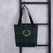 Load image into Gallery viewer, ROYAL GREEN TARTAN PLAID Tote bag