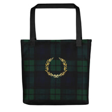 Load image into Gallery viewer, ROYAL GREEN TARTAN PLAID Tote bag