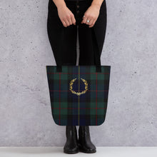Load image into Gallery viewer, ROYAL NAVY TARTAN PLAID Tote bag