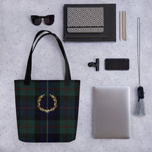 Load image into Gallery viewer, ROYAL NAVY TARTAN PLAID Tote bag