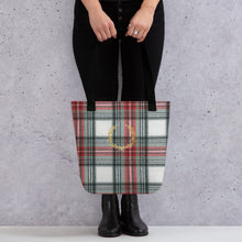 Load image into Gallery viewer, ROYAL WHITE TARTAN PLAID Tote bag