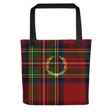 Load image into Gallery viewer, ROYAL RED TARTAN PLAID Tote bag