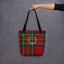 Load image into Gallery viewer, ROYAL RED TARTAN PLAID Tote bag