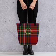 Load image into Gallery viewer, ROYAL RED TARTAN PLAID Tote bag