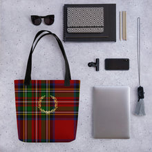 Load image into Gallery viewer, ROYAL RED TARTAN PLAID Tote bag