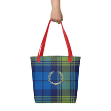 Load image into Gallery viewer, ROYAL BLUE TARTAN PLAID Tote bag