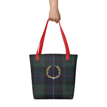 Load image into Gallery viewer, ROYAL NAVY TARTAN PLAID Tote bag