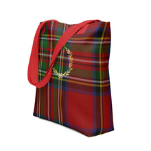 Load image into Gallery viewer, ROYAL RED TARTAN PLAID Tote bag