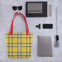 Load image into Gallery viewer, ROYAL GOLD TARTAN PLAID Tote bag