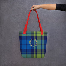 Load image into Gallery viewer, ROYAL BLUE TARTAN PLAID Tote bag