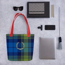 Load image into Gallery viewer, ROYAL BLUE TARTAN PLAID Tote bag