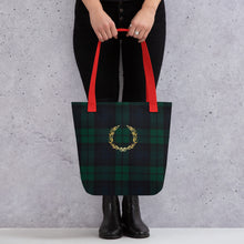 Load image into Gallery viewer, ROYAL GREEN TARTAN PLAID Tote bag