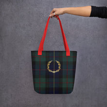 Load image into Gallery viewer, ROYAL NAVY TARTAN PLAID Tote bag