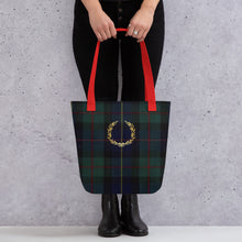 Load image into Gallery viewer, ROYAL NAVY TARTAN PLAID Tote bag