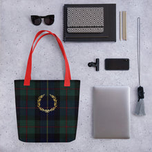 Load image into Gallery viewer, ROYAL NAVY TARTAN PLAID Tote bag