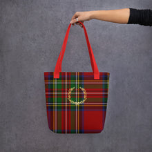 Load image into Gallery viewer, ROYAL RED TARTAN PLAID Tote bag