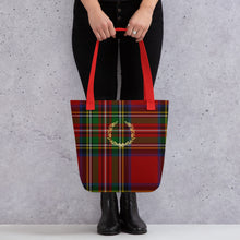 Load image into Gallery viewer, ROYAL RED TARTAN PLAID Tote bag