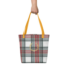 Load image into Gallery viewer, ROYAL WHITE TARTAN PLAID Tote bag