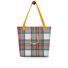 Load image into Gallery viewer, ROYAL WHITE TARTAN PLAID Tote bag