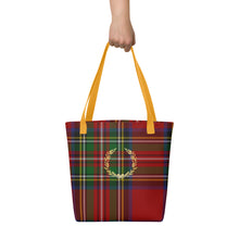 Load image into Gallery viewer, ROYAL RED TARTAN PLAID Tote bag