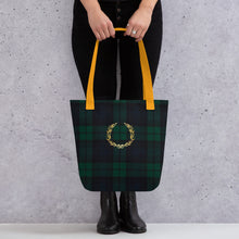 Load image into Gallery viewer, ROYAL GREEN TARTAN PLAID Tote bag