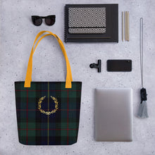 Load image into Gallery viewer, ROYAL NAVY TARTAN PLAID Tote bag