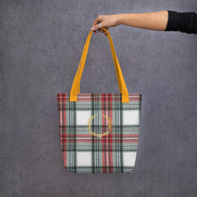 Load image into Gallery viewer, ROYAL WHITE TARTAN PLAID Tote bag