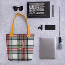 Load image into Gallery viewer, ROYAL WHITE TARTAN PLAID Tote bag