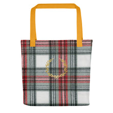 Load image into Gallery viewer, ROYAL WHITE TARTAN PLAID Tote bag