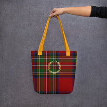Load image into Gallery viewer, ROYAL RED TARTAN PLAID Tote bag