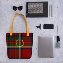Load image into Gallery viewer, ROYAL RED TARTAN PLAID Tote bag