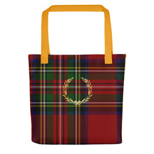 Load image into Gallery viewer, ROYAL RED TARTAN PLAID Tote bag
