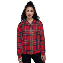 Load image into Gallery viewer, RED TARTAN PLAID Unisex Bomber Jacket