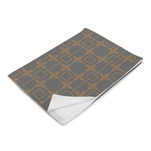 Load image into Gallery viewer, ROYAL GOLD & SLATE Throw Blanket