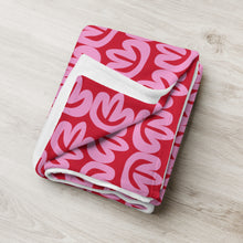 Load image into Gallery viewer, MODERN PINK FLORAL Throw Blanket