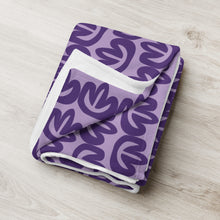 Load image into Gallery viewer, MODERN PURPLE FLORAL Throw Blanket