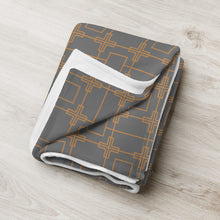 Load image into Gallery viewer, ROYAL GOLD & SLATE Throw Blanket