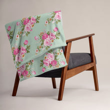Load image into Gallery viewer, COTTAGE FLORAL SAGE GREEN Throw Blanket