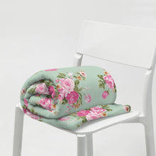Load image into Gallery viewer, COTTAGE FLORAL SAGE GREEN Throw Blanket