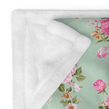 Load image into Gallery viewer, COTTAGE FLORAL SAGE GREEN Throw Blanket