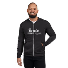 Load image into Gallery viewer, BRAVE AND STRONG Unisex zip hoodie