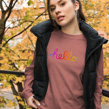 Load image into Gallery viewer, HELLO Unisex Long Sleeve Tee