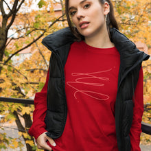 Load image into Gallery viewer, MODERN ART RED SWIRL Unisex Long Sleeve Tee