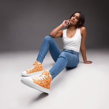Load image into Gallery viewer, MANDARIN-ORANGE CRUSH Women’s high top canvas shoes