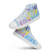 Load image into Gallery viewer, LOVE JOY PEACE HOPE Women’s high top canvas shoes