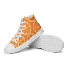 Load image into Gallery viewer, MANDARIN-ORANGE CRUSH Women’s high top canvas shoes
