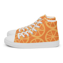 Load image into Gallery viewer, MANDARIN-ORANGE CRUSH Women’s high top canvas shoes