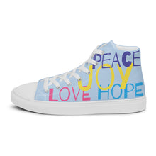 Load image into Gallery viewer, LOVE JOY PEACE HOPE Women’s high top canvas shoes